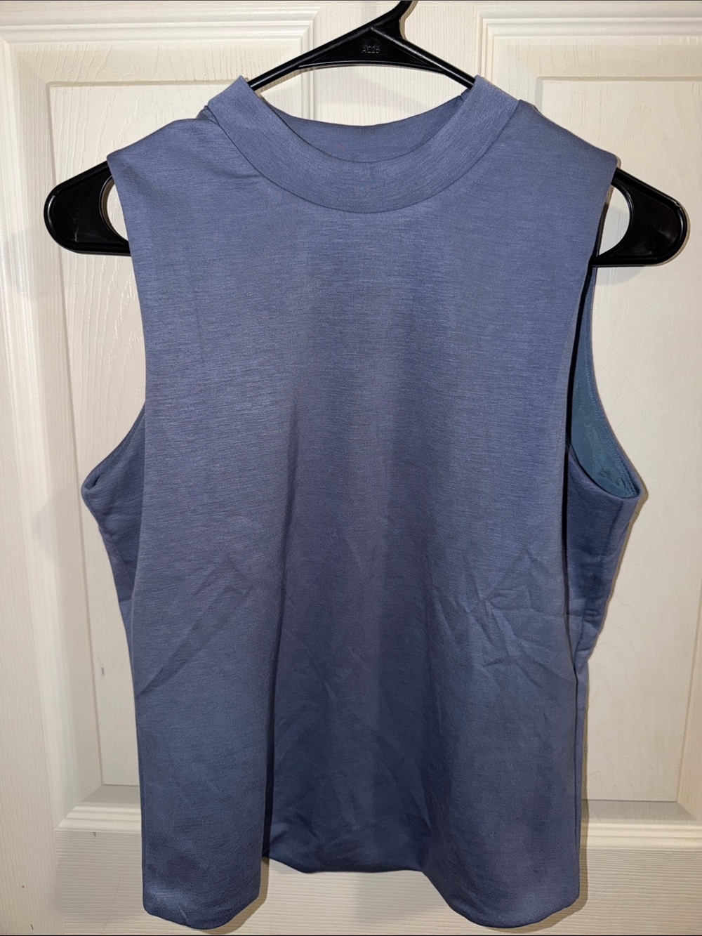 Women's Mock Neck Sleeveless Tank Top - Blue